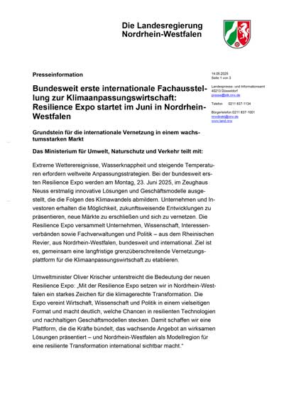Pressemitteilung MUNV vom 14.05.2025