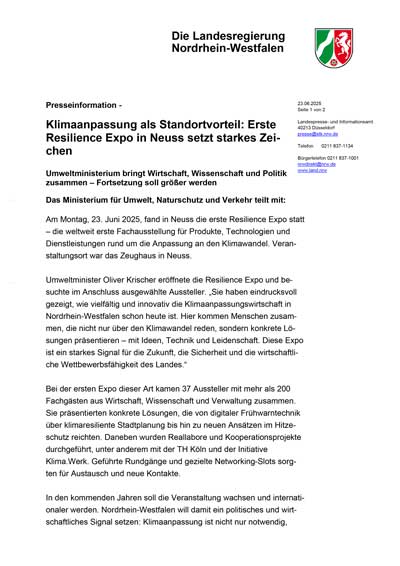 Pressemitteilung MUNV vom 23.06.2025